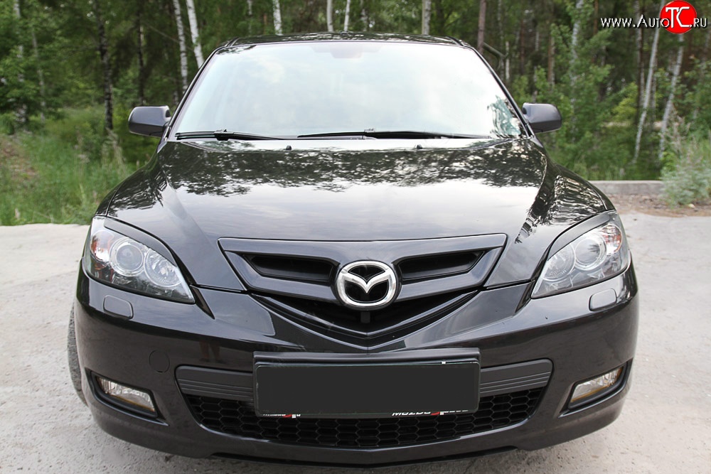 749 р. Реснички на фары RA V2  Mazda 3/Axela  BK (2003-2009) дорестайлинг, хэтчбэк, рестайлинг, хэтчбэк (Неокрашенные)  с доставкой в г. Пермь