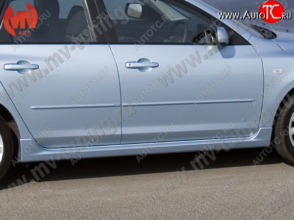 6 599 р. Пороги накладки MV-Tuning Mazda 3/Axela BK дорестайлинг, хэтчбэк (2003-2006) (Неокрашенные)  с доставкой в г. Пермь