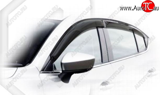 2 079 р. Дефлектора окон CA-Plastiс  Mazda 3/Axela  BM (2013-2016) дорестайлинг, хэтчбэк (Classic полупрозрачный, Без хром.молдинга)  с доставкой в г. Пермь