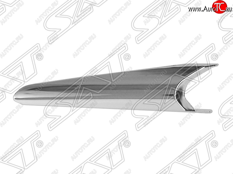 519 р. Левый молдинг на передний бампер SAT (хром)  Mazda 3/Axela  BM (2013-2019) дорестайлинг, хэтчбэк, рестайлинг, хэтчбэк (Неокрашенный)  с доставкой в г. Пермь