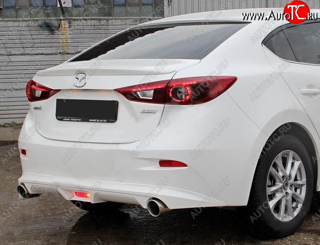 7 199 р. Диффузор заднего бампера Sport v1  Mazda 3/Axela  BM (2013-2016) дорестайлинг, хэтчбэк (Неокрашенная)  с доставкой в г. Пермь