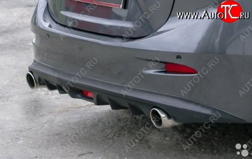 7 199 р. Диффузор заднего бампера Sport v2  Mazda 3/Axela  BM (2013-2016) дорестайлинг, хэтчбэк (Неокрашенная)  с доставкой в г. Пермь
