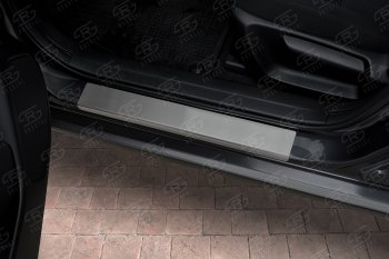 1 569 р. Накладки порожков салона Russtal Mazda 3/Axela BM дорестайлинг седан (2013-2016) (Нержавейка шлифованная)  с доставкой в г. Пермь. Увеличить фотографию 2