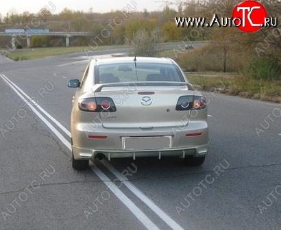 4 749 р. Накладка на задний бампер Style Mazda 3/Axela BK дорестайлинг седан (2003-2006) (Неокрашенная)  с доставкой в г. Пермь