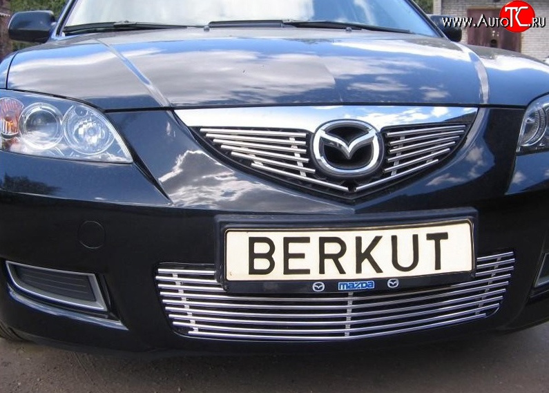 3 999 р. Декоративная вставка решетки радиатора Berkut Mazda 3/Axela BK дорестайлинг, хэтчбэк (2003-2006)  с доставкой в г. Пермь