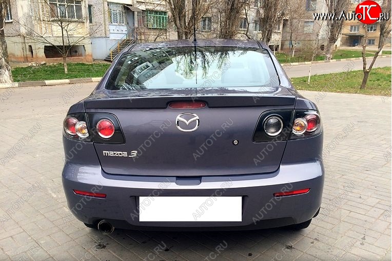 3 449 р. Лип спойлер SEDAN SPORT Mazda 3/Axela BK дорестайлинг седан (2003-2006) (Неокрашенный)  с доставкой в г. Пермь