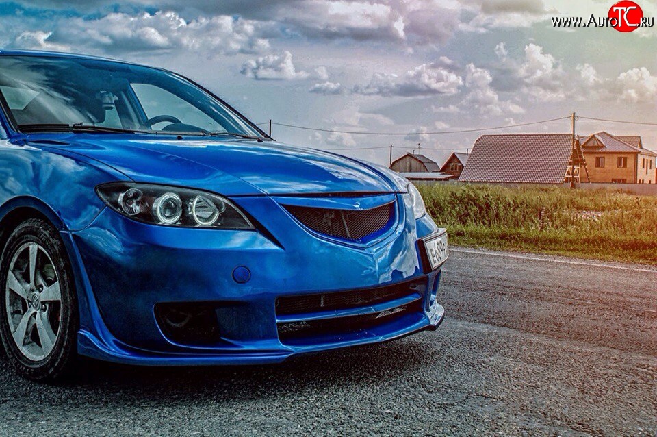 8 499 р. Передний бампер Mazda Speed Mazda 3/Axela BK дорестайлинг седан (2003-2006) (Неокрашенный)  с доставкой в г. Пермь