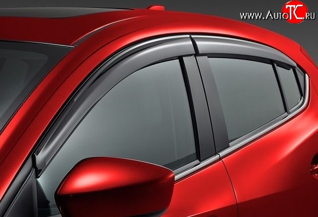999 р. Комплект дефлекторов окон (ветровиков) 4 шт. Russtal Mazda 3/Axela BM дорестайлинг седан (2013-2016)  с доставкой в г. Пермь