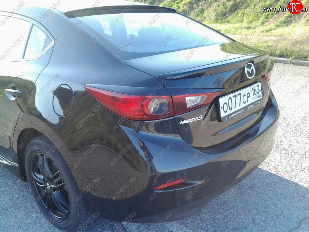 2 679 р. Козырёк на заднее лобовое стекло Узкий  Mazda 3/Axela  BM (2013-2016) дорестайлинг седан (Неокрашенный)  с доставкой в г. Пермь
