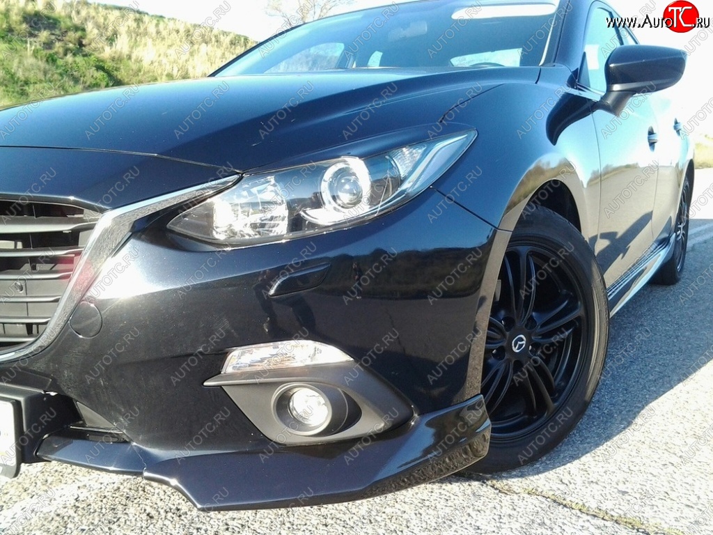 839 р. Реснички на фары M-Techno v2  Mazda 3/Axela  BM (2013-2016) дорестайлинг седан (Неокрашенные)  с доставкой в г. Пермь