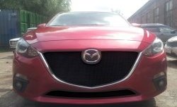 1 469 р. Нижняя сетка на бампер Russtal (черная) Mazda 3/Axela BM дорестайлинг седан (2013-2016)  с доставкой в г. Пермь. Увеличить фотографию 2