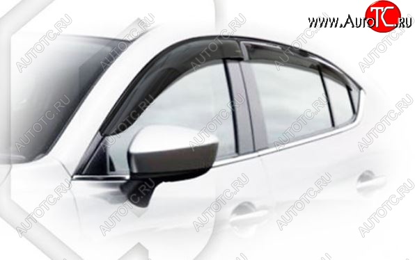 1 999 р. Дефлектора окон CA-Plastiс Mazda 3/Axela BM дорестайлинг седан (2013-2016) (Classic полупрозрачный, Без хром молдингов)  с доставкой в г. Пермь