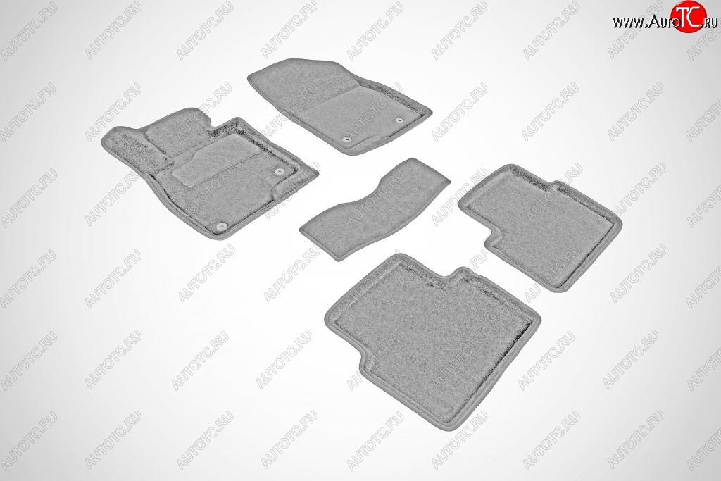 6 709 р. Износостойкие коврики в салон SeiNtex Premium 3D 4 шт. (ворсовые, серые)  Mazda 3/Axela  BM (2013-2016) дорестайлинг седан, дорестайлинг, хэтчбэк  с доставкой в г. Пермь