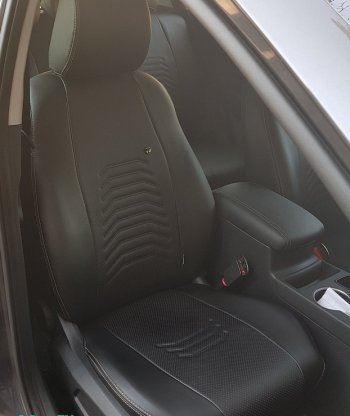 8 249 р. Чехлы для сидений Lord Autofashion Денвер (экокожа) Mazda 3/Axela BM дорестайлинг, хэтчбэк (2013-2016) (Чёрный, вставка чёрная)  с доставкой в г. Пермь. Увеличить фотографию 3