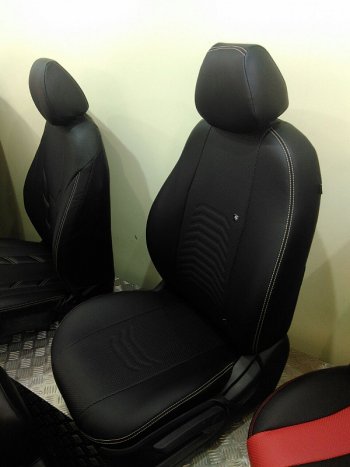8 249 р. Чехлы для сидений Lord Autofashion Денвер (экокожа) Mazda 3/Axela BM дорестайлинг, хэтчбэк (2013-2016) (Чёрный, вставка чёрная)  с доставкой в г. Пермь. Увеличить фотографию 8