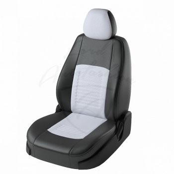 Чехлы для сидений Lord Autofashion Турин (экокожа) Mazda 3/Axela BM дорестайлинг седан (2013-2016) (Чёрный, вставка белая)