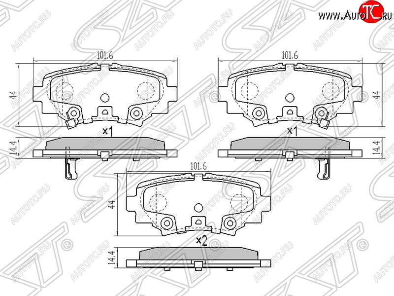 799 р. Колодки тормозные SAT (задние) Mazda 3/Axela BM дорестайлинг седан (2013-2016)  с доставкой в г. Пермь
