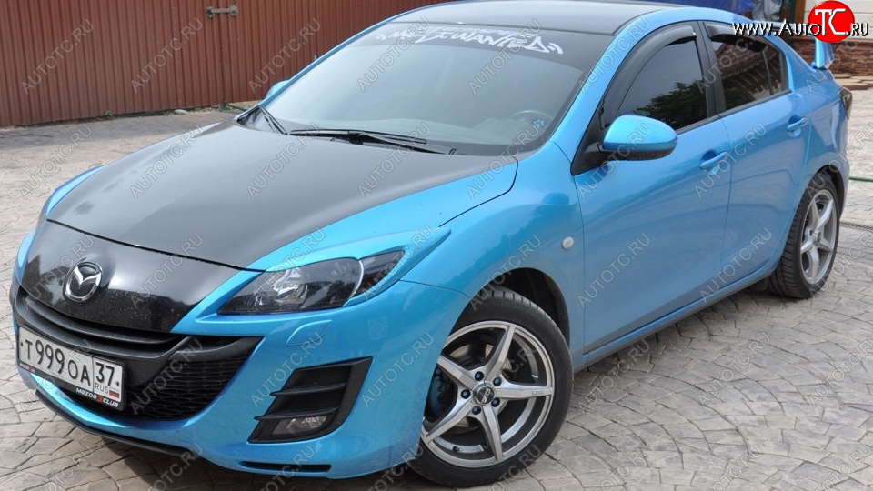 1 859 р. Реснички на фары MV-Tuning  Mazda 3/Axela  BL (2009-2013) дорестайлинг седан, дорестайлинг, хэтчбэк 5 дв., рестайлинг седан, рестайлинг, хэтчбэк (Неокрашенные)  с доставкой в г. Пермь