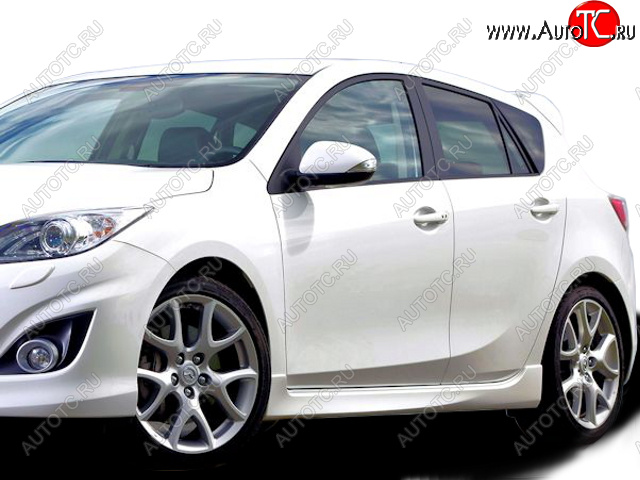 7 899 р. Накладки порогов MPS СТИЛЬ  Mazda 3/Axela  BL (2009-2011) дорестайлинг, хэтчбэк 5 дв. (Неокрашенные)  с доставкой в г. Пермь