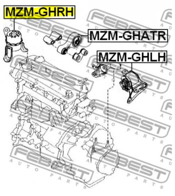5 699 р. Правая подушка двигателя Febest (гидравлическая) Mazda 6 GH рестайлинг седан (2010-2012)  с доставкой в г. Пермь. Увеличить фотографию 4