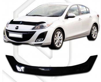 Дефлектор капота CA-Plastic Mazda 3/Axela  BL (2009-2013) дорестайлинг седан, рестайлинг седан