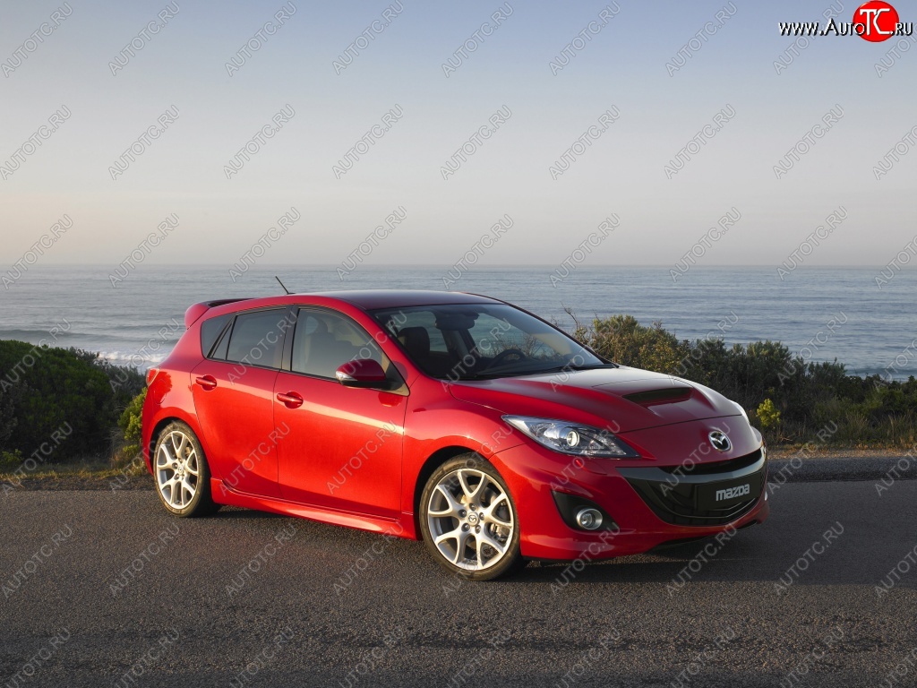 4 899 р. Пороги накладки KNIGHT SPORTS Mazda 3/Axela BL дорестайлинг, хэтчбэк 5 дв. (2009-2011) (Неокрашенные)  с доставкой в г. Пермь