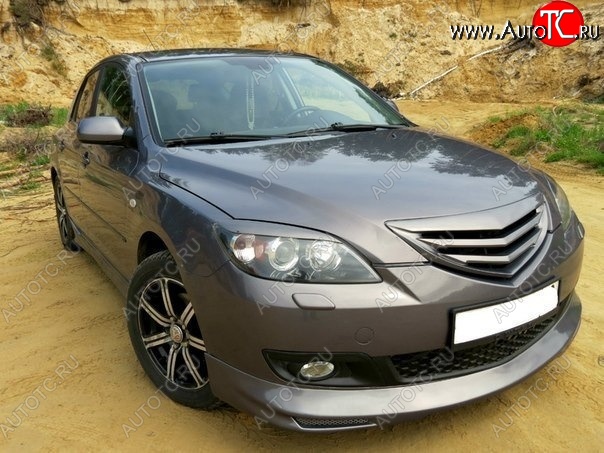 3 189 р. Решётка радиатора Корнер  Mazda 3/Axela  BK (2006-2009) рестайлинг, хэтчбэк (Неокрашенная)  с доставкой в г. Пермь