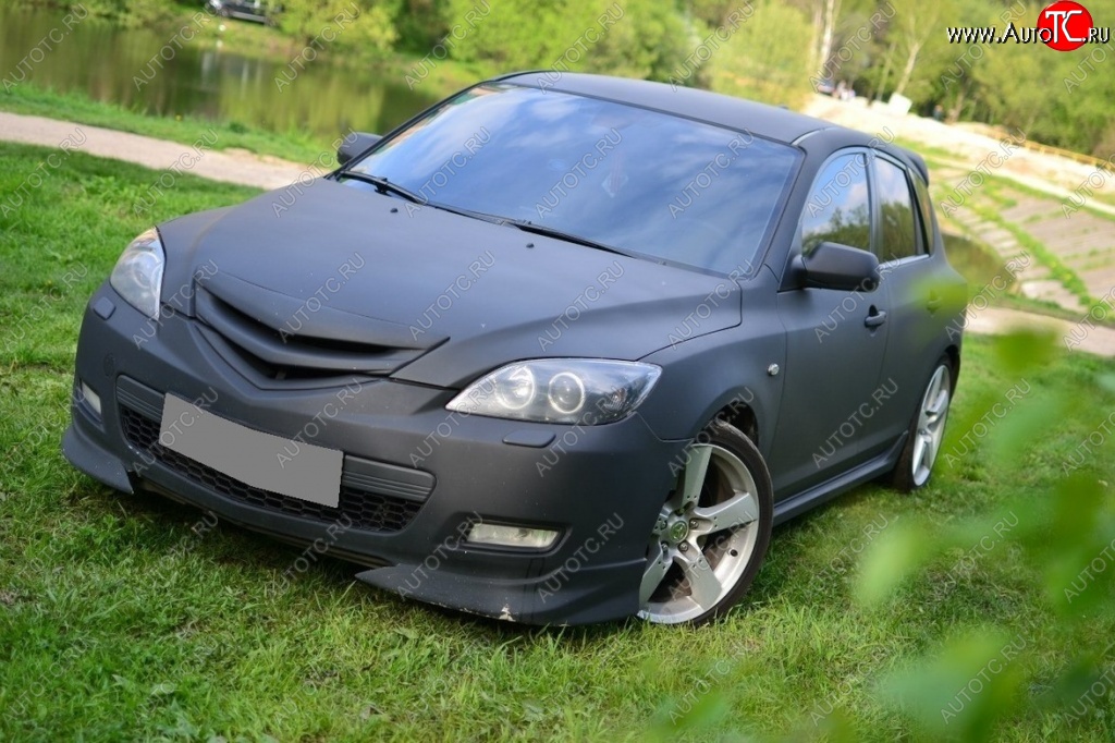 3 189 р. Решётка радиатора (спорт) Style (сетка) Mazda 3/Axela BK дорестайлинг, хэтчбэк (2003-2006) (Неокрашенная)  с доставкой в г. Пермь