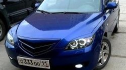 3 189 р. Решётка радиатора Style v3 (планка в середине)  Mazda 3/Axela  BK (2006-2009) рестайлинг, хэтчбэк (Неокрашенная)  с доставкой в г. Пермь. Увеличить фотографию 3