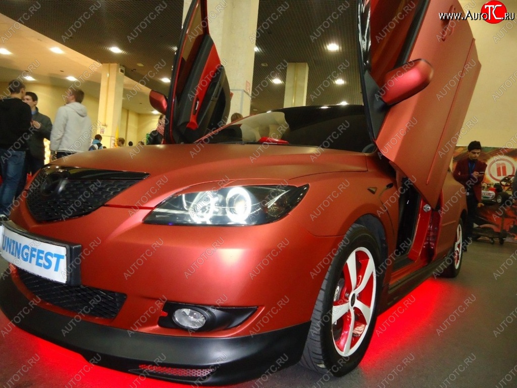 689 р. Реснички на фары Корнер  Mazda 3/Axela  BK (2003-2009) дорестайлинг, хэтчбэк, рестайлинг, хэтчбэк (Неокрашенные)  с доставкой в г. Пермь
