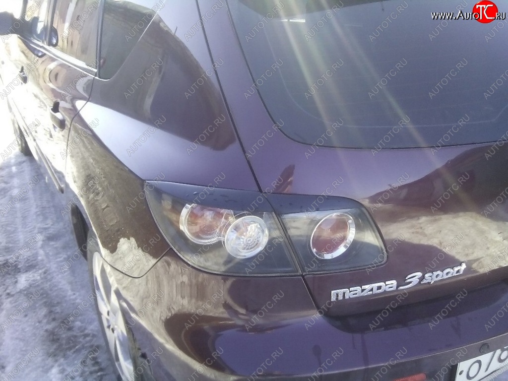 779 р. Реснички на фонари Style v1 (4 части) Mazda 3/Axela BK дорестайлинг, хэтчбэк (2003-2006) (Неокрашенные)  с доставкой в г. Пермь