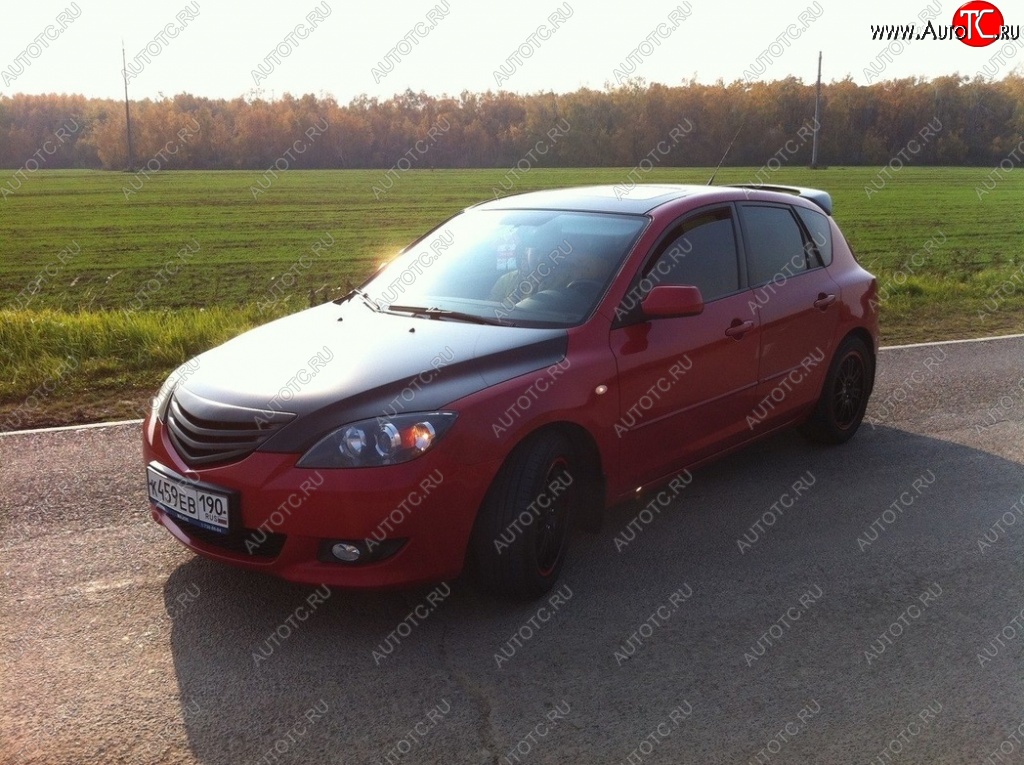 3 189 р. Решётка радиатора Style v1 (две полоски)  Mazda 3/Axela  BK (2006-2009) рестайлинг, хэтчбэк (Неокрашенная)  с доставкой в г. Пермь
