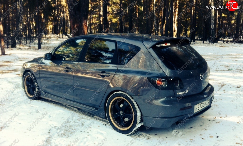 3 499 р. Спойлер Style v2  Mazda 3/Axela  BK (2003-2009) дорестайлинг, хэтчбэк, рестайлинг, хэтчбэк (Неокрашенный)  с доставкой в г. Пермь