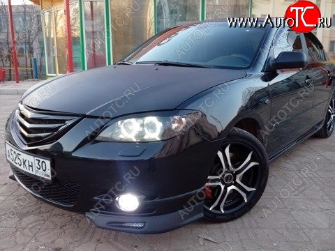 2 599 р. Клыки на передний бампер Style  Mazda 3/Axela  BK (2003-2006) дорестайлинг седан (Неокрашенные)  с доставкой в г. Пермь