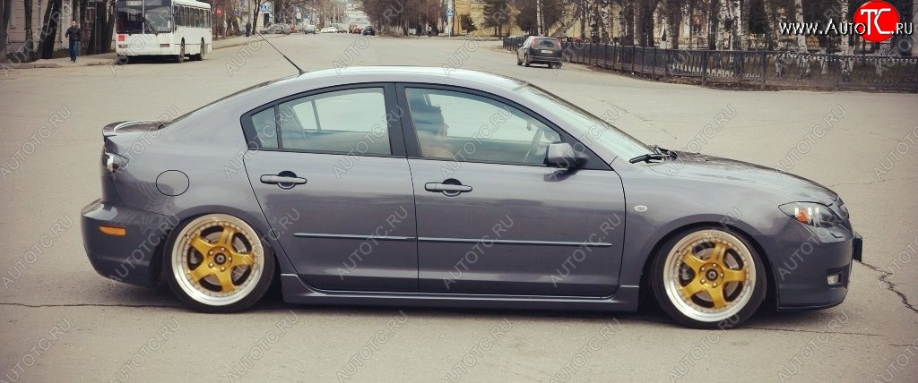 4 549 р. Пороги накладки Сток 2л Mazda 3/Axela BK дорестайлинг, хэтчбэк (2003-2006) (Неокрашенные)  с доставкой в г. Пермь