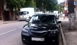 3 189 р. Решётка радиатора (рестайл) Style (полоска)  Mazda 3/Axela  BK (2006-2009) рестайлинг седан (Неокрашенная)  с доставкой в г. Пермь. Увеличить фотографию 2