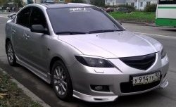 3 189 р. Решётка радиатора (рестайл) Style (полоска)  Mazda 3/Axela  BK (2006-2009) рестайлинг седан (Неокрашенная)  с доставкой в г. Пермь. Увеличить фотографию 3