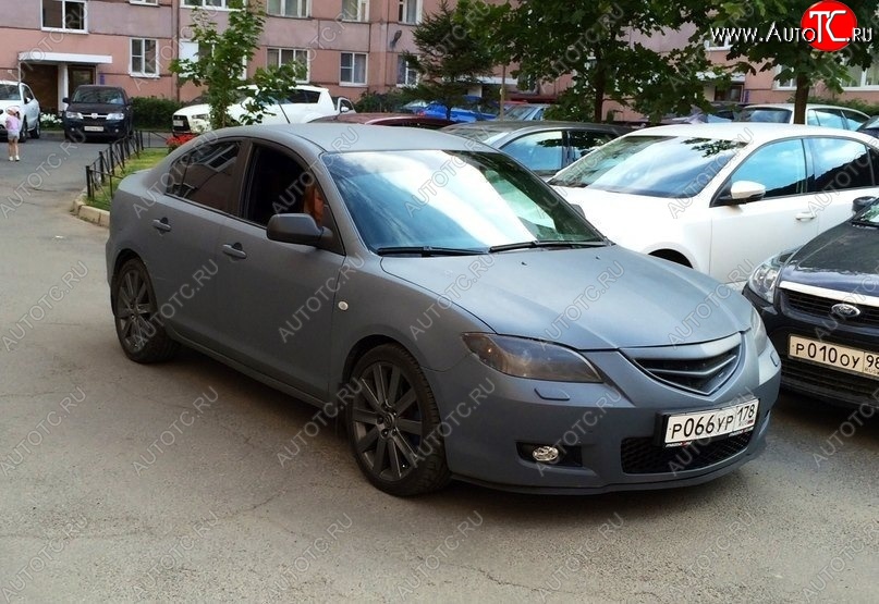 3 189 р. Решётка радиатора (рестайл) Style (полоска)  Mazda 3/Axela  BK (2006-2009) рестайлинг седан (Неокрашенная)  с доставкой в г. Пермь