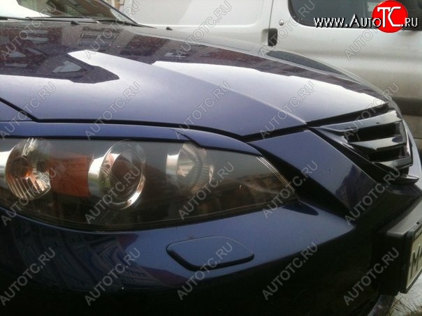 689 р. Реснички на фары Корнер  Mazda 3/Axela  BK (2003-2009) дорестайлинг седан, рестайлинг седан (Неокрашенные)  с доставкой в г. Пермь