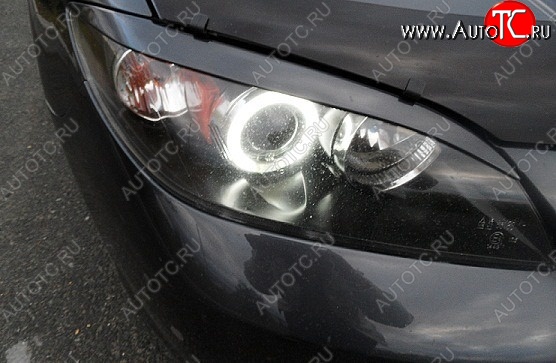 689 р. Реснички на фары Style (короткие)  Mazda 3/Axela  BK (2003-2009) дорестайлинг седан, рестайлинг седан (Неокрашенные)  с доставкой в г. Пермь