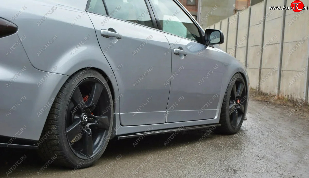 5 249 р. Пороги KURAJ  Mazda 6 ( GG,  GG, GY) (2002-2008) лифтбэк дорестайлинг, седан дорестайлинг, универсал дорестайлинг, лифтбэк рестайлинг, седан рестайлинг, универсал рестайлинг (Неокрашенные)  с доставкой в г. Пермь