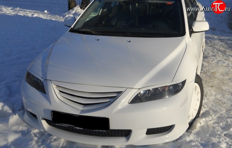 1 339 р. Реснички на фары Sport v2 Mazda 6 GG седан дорестайлинг (2002-2005) (Неокрашенные)  с доставкой в г. Пермь