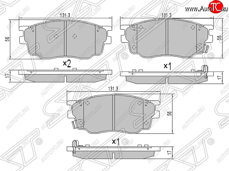 1 249 р. Колодки тормозные SAT (передние) Mazda 6 GG лифтбэк рестайлинг (2005-2008)  с доставкой в г. Пермь