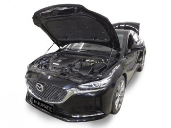 Упоры капота Pomogator Mazda 6  GJ (2018-2025) 2-ой рестайлинг седан, 2-ой рестайлинг универсал
