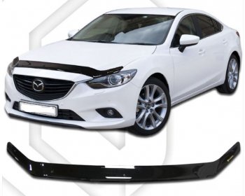 Дефлектор капота CA-Plastic Mazda 6  GJ (2012-2018) дорестайлинг седан, дорестайлинг универсал, 1-ый рестайлинг седан