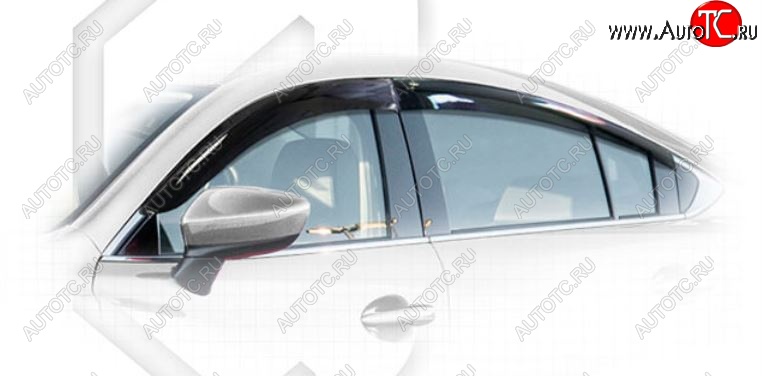 2 259 р. Дефлектора окон CA-Plastiс Mazda 6 GJ 1-ый рестайлинг седан (2015-2018) (Classic полупрозрачный, Без хром.молдинга)  с доставкой в г. Пермь