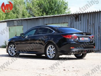 12 699 р. Диффузор заднего бампера Sport v2 Mazda 6 GJ дорестайлинг седан (2012-2015) (Неокрашенный)  с доставкой в г. Пермь. Увеличить фотографию 3
