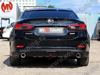 12 699 р. Диффузор заднего бампера Sport v2 Mazda 6 GJ дорестайлинг седан (2012-2015) (Неокрашенный)  с доставкой в г. Пермь. Увеличить фотографию 4