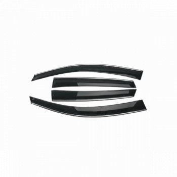 Дефлектора окон SIM (с серебристой полосой) Mazda 6 GJ дорестайлинг седан (2012-2015)