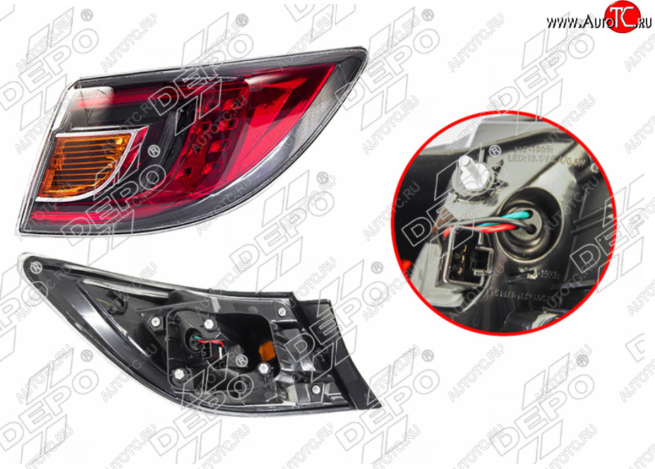10 599 р. Правый фонарь задний (LED) DEPO Mazda 6 GH дорестайлинг седан (2007-2010)  с доставкой в г. Пермь